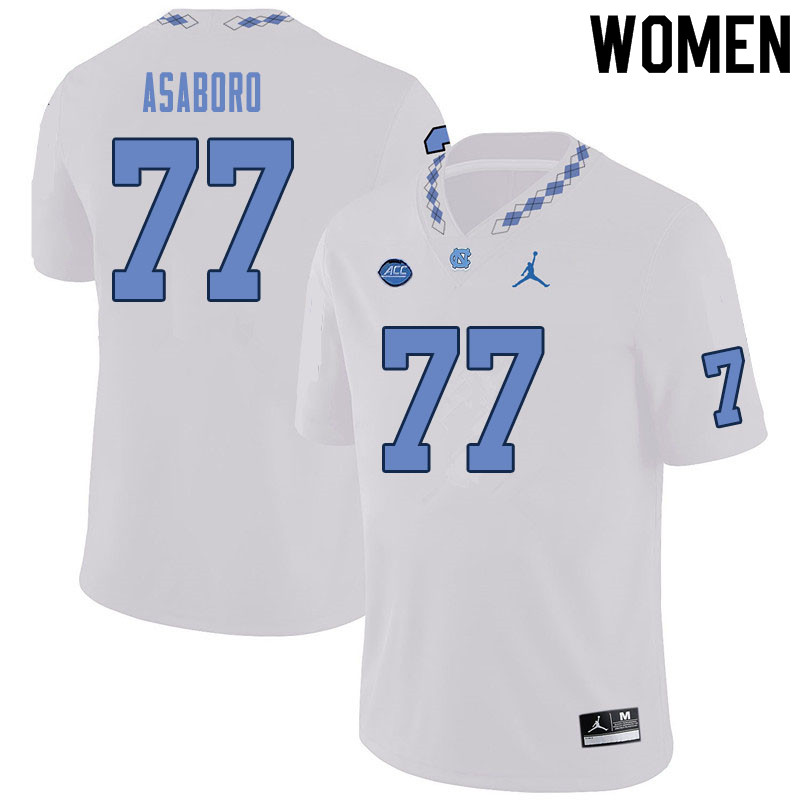 Women #77 Wisdom Asaboro North Carolina Tar Heels College Football Jerseys Sale-White